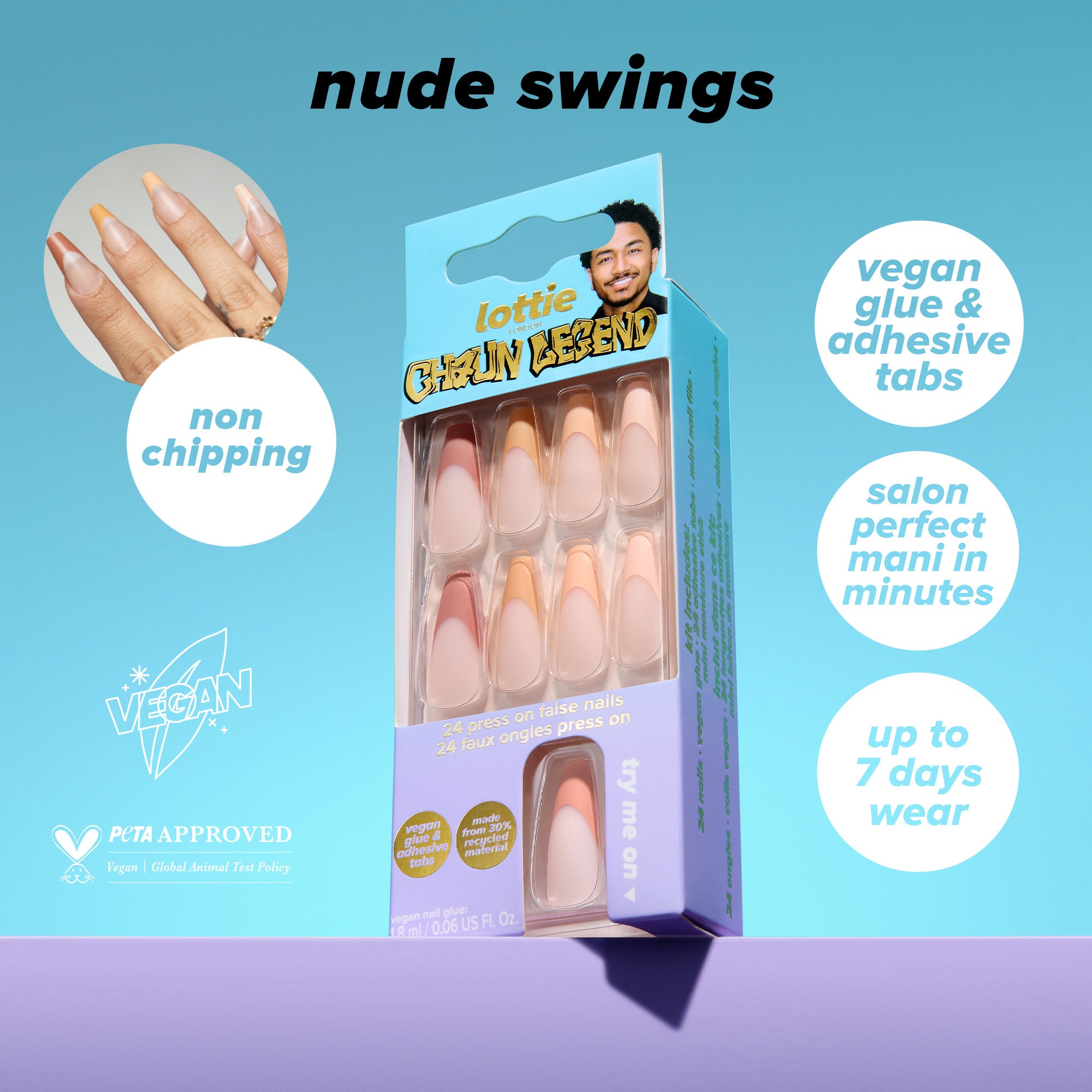 lottie x Chaun Legend stay press'd- nude swings