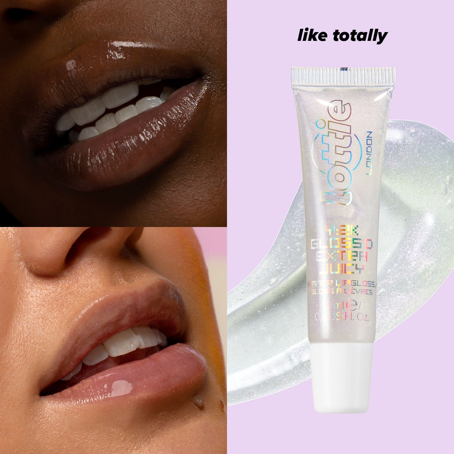 Y2K: gloss'd lip gloss - like, totally